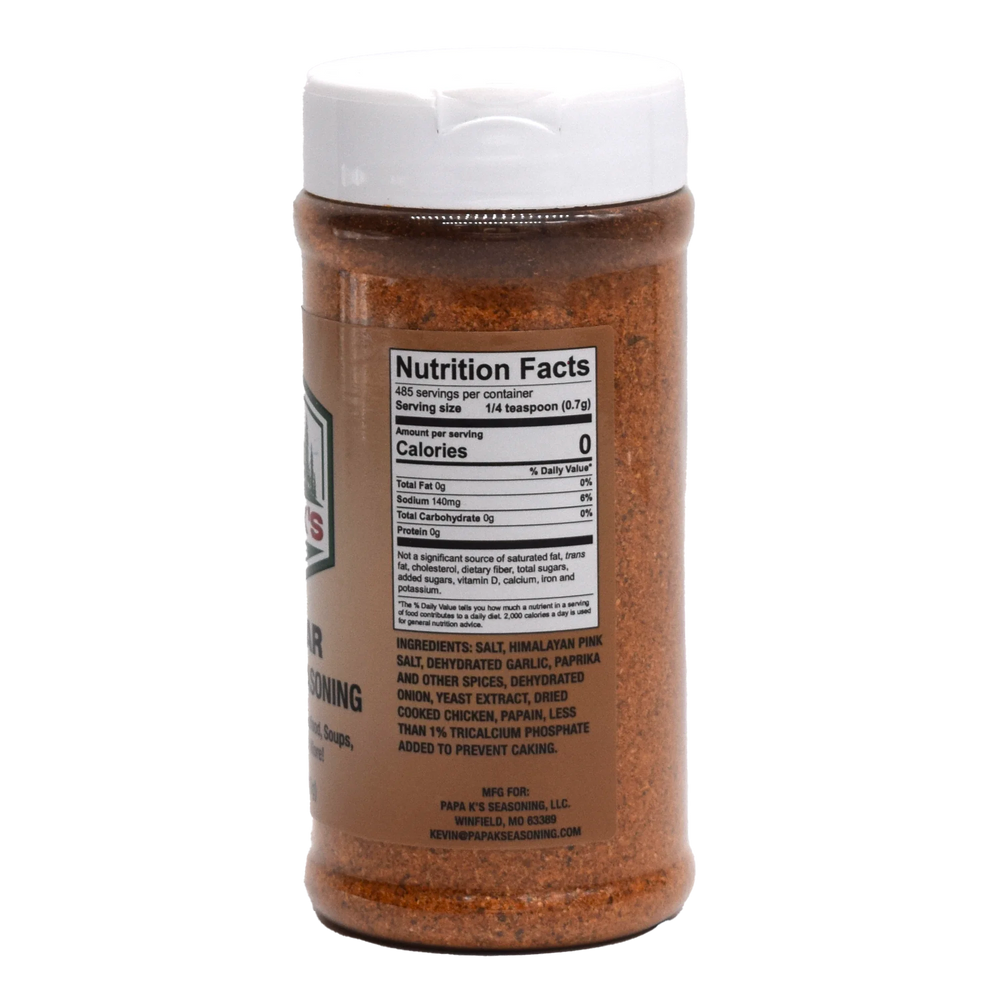 
                  
                    Papa K's No Sugar All Purpose Seasoning - Nutrient Label
                  
                